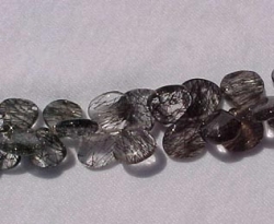 Black Rutilated Quartz Polished Briolettes, Graduated