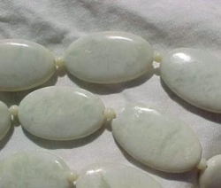 White Serpentine Flat Ovals, 20x30mm