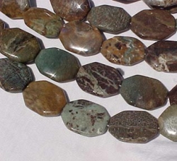 Snakeskin Jasper Long Octogons, 22x30mm