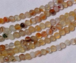 Light Amber & Orang Carnelian Rounds, 4mm