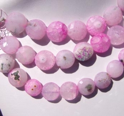 Solar Quartz Hot Pink Faceted Coins, 13-14mm