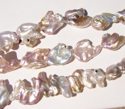 Baroque Coin Keshi Pearls, Graduated 15-30mm