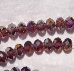 Chinese Crystal, Gold Amethyst Aurora, 8mm rondel