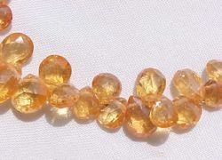 Spessartite Garnet Faceted Briolettes, Graduated