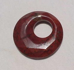 Breciated Red/Black Jasper Faceted Go-Go Donut, 45mm