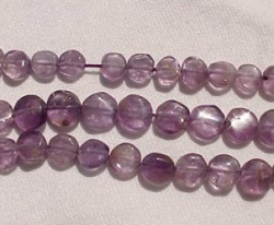 Amethyst Coins, 5-6mm, B Grade