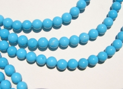 Round Magnesite Turquoise Bright Blue, 8mm