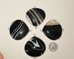 Black & White Agate Links, 40mm