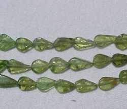 Peridot Longdrill Flat Teardrops