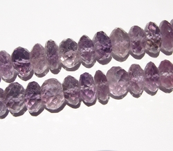 Amethyst Light Faceted Rondels, 13-14mm