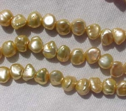 Spun Gold Keshi, 7.5-8mm