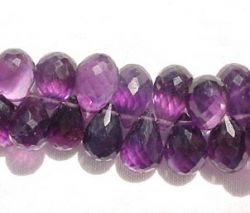 Dark Amethyst Teardrop Briolettes. 11x8mm, each