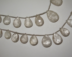 Rutilated Quartz Briolettes, Graduated 13-18mm