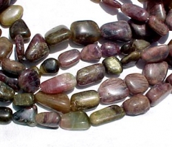 Multi Color Tourmaline Polished Pebble Nuggets, 12-15mm