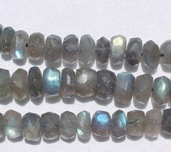 Labradorite Faceted Rondels, 7mm