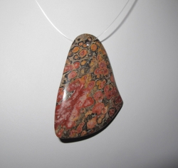 Red Poppy Jasper Freeform Pendant, 54mm