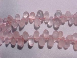 Rose Quartz Top Drill Teardrops, 8x4mm