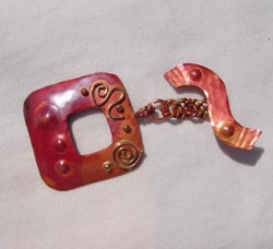 Decorated Copper Square Toggle