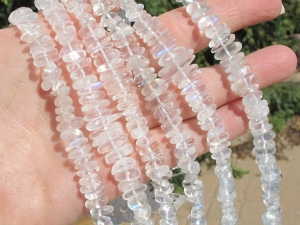 Rainbow Moonstone Tumbled Nuggets, Graduated 5-12mm