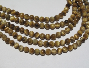 Light Gold Tigerseye Rounds, 6mm