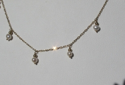 3mm Freshwater Baby Pearl Drop Fringe Necklace, 10KTYG , 18"