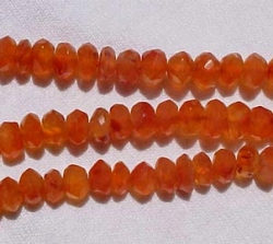 Dark Orange Carnelian Faceted Rondels, 4.5-5mm