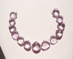 Lavender Amethyst Graduated Briolettes, 12-20mm