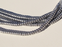 Silver Titanium Hematite Heshi, 3mm