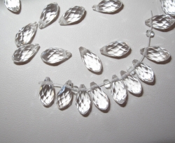 Crystal Teardrop Briolette, Clear Quartz, 6x12mm, 10 pc