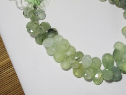 Prehnite Flat Briolettes, 14-15mm