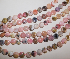 Natural Pink Opal Coins, 12mm