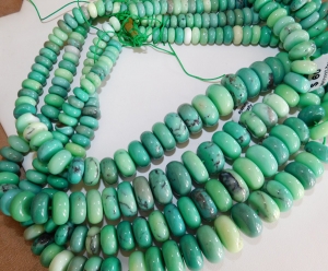 Chrysoprase Polished Rondels, Graduated 8-18mm