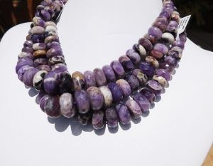 Amethyst Faceted Rondels, Graduated 8-18mm