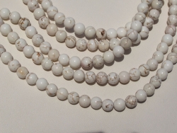 White Turquoise Howlite Rounds, 10mm