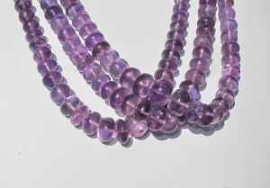 Polished Amethyst Graduated Rondels, 7-9mm