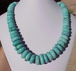 Magnesite Sky Blue Turquoise Graduated Rondels, 10-20mm