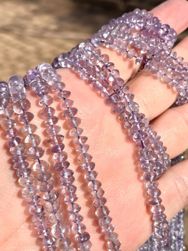 Amethyst Rondels, Light Purple, 5mm