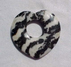 Zebra Jasper Heart Donut, 45mm