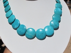 Graduating Overlapping Blue Turquoise Magnesite, 17-23mm