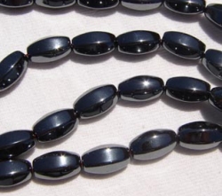 Hematite 6 Side Rice, 6x12mm