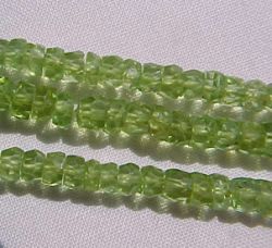 Peridot Faceted Heshi, 3.5/4.5mm
