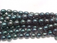 Deepest Teal Green, 6-6.5mm rice
