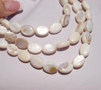 Natural Mother of Pearl Puffy Ovals, 10x14mm