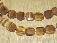 Tigerseye Flat Faceted Nuggets, 30x30mm, each