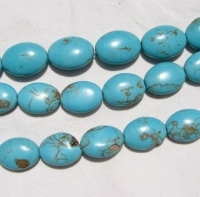 Magnesite Turquoise Ovals, 12x16mm