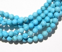 Round Magnesite Turquoise Bright Blue, 6mm