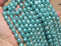 Bold Turquoise , 10-11mm baroque potato