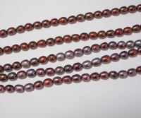 Metallic Silvered Auburn Fuschia Mix, 4-4.5mm rice