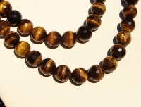 Tigerseye Faceted Rounds, 10mm