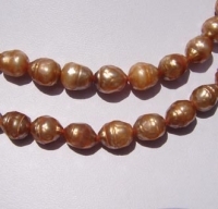 Coppered Honey Faceted Pearls, 8-8.5mm rice
